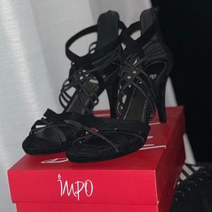 Black strappy heel